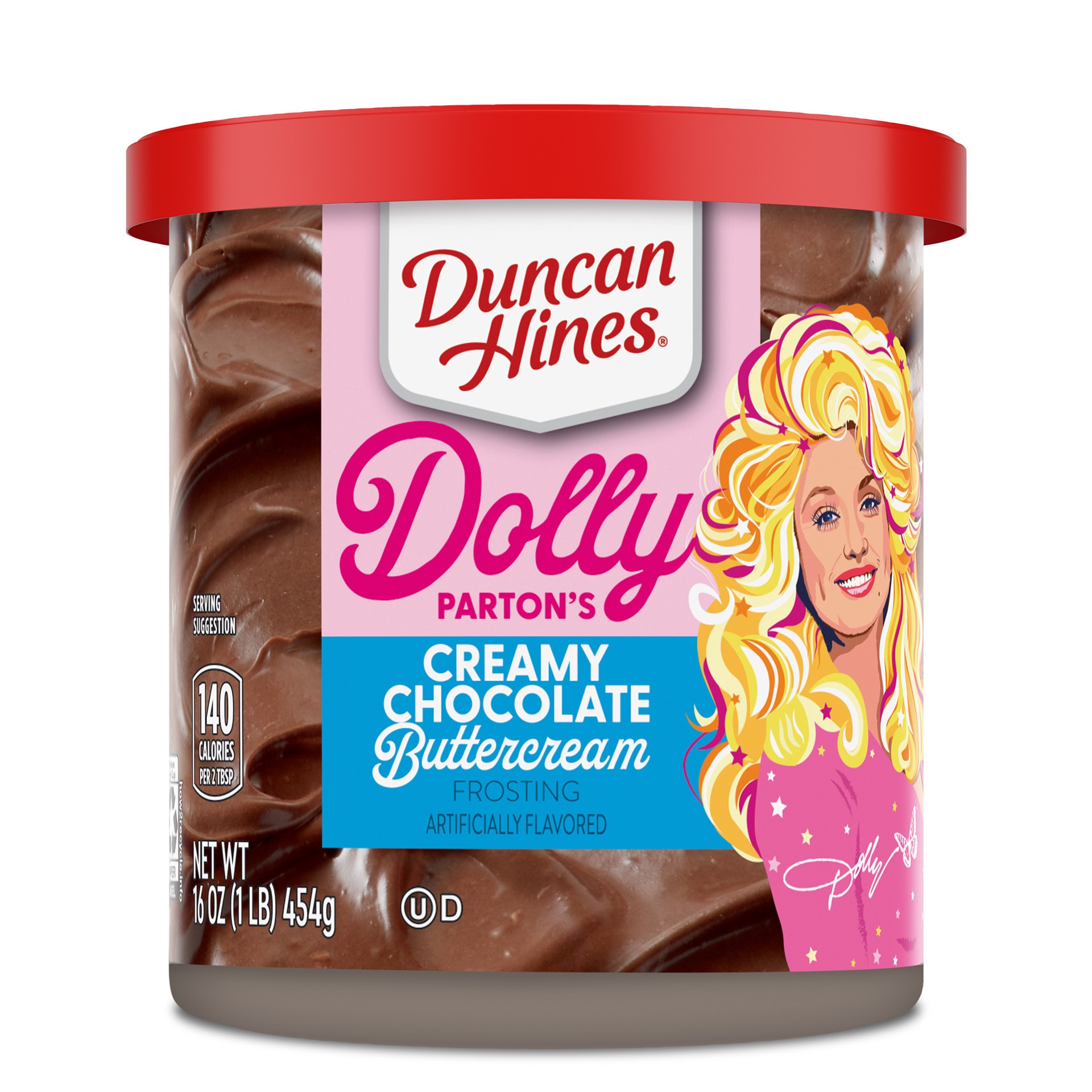 slide 1 of 5, Duncan Hines Dolly Parton's Favorite Chocolate Buttercream Flavored Cake Frosting, 16 oz., 16 oz