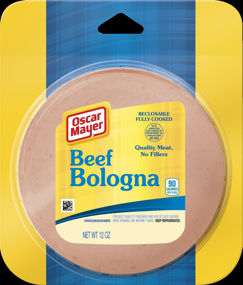 slide 2 of 2, Oscar Mayer Beef Bologna Sliced Lunch Meat Pack, 12 oz