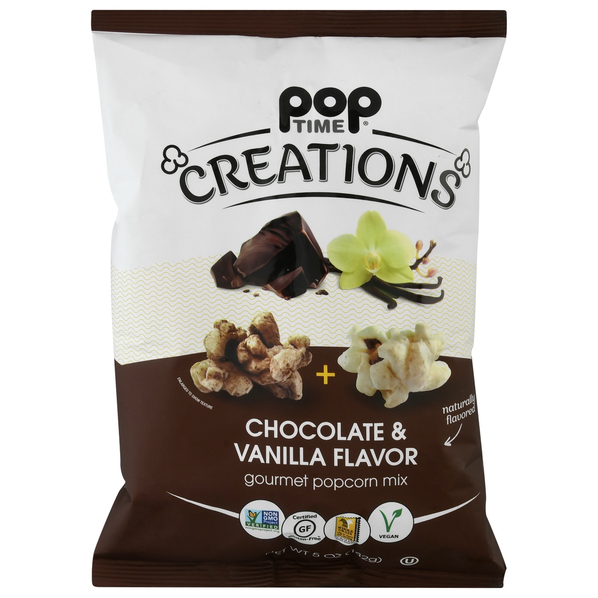 slide 1 of 1, POP Time Chocolate & Vanilla Popcorn Mix, 5 oz