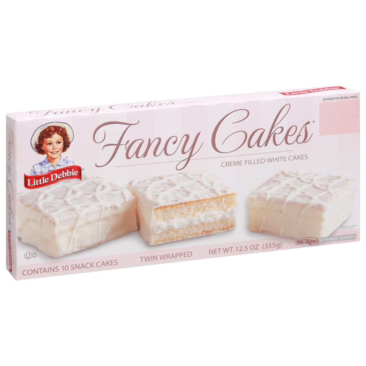 slide 8 of 14, Little Debbie Fancy Cakes Creme Filled White Cakes 10 Snack Cakes, 10 ct