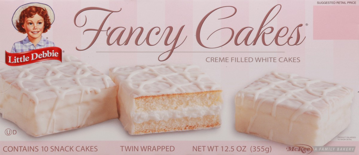 slide 5 of 14, Little Debbie Fancy Cakes Creme Filled White Cakes 10 Snack Cakes, 10 ct