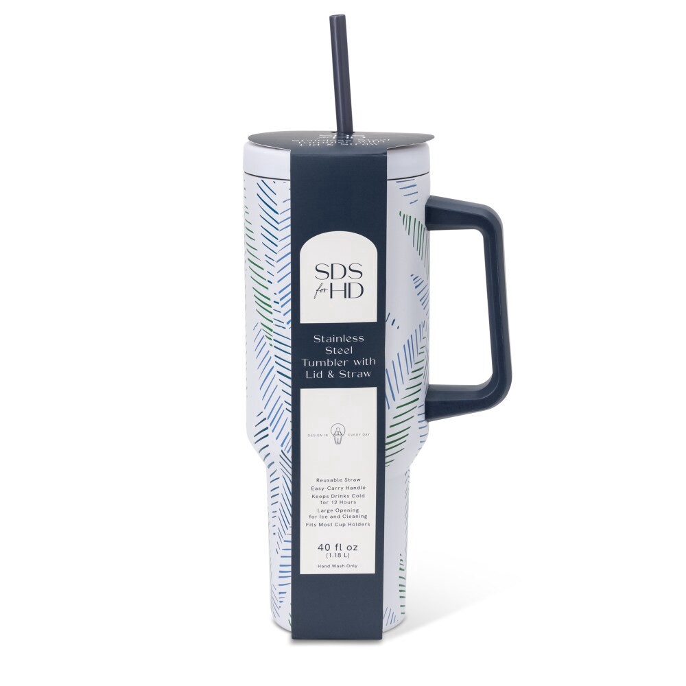 slide 1 of 3, SDS for HD Designs Swivel Tumbler Stainless Steel Sketch Palm, 40 oz