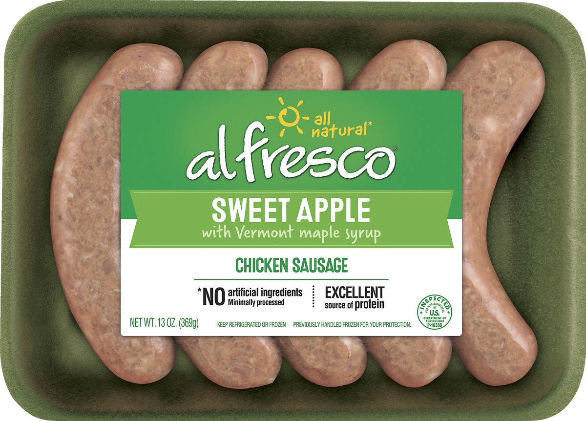 slide 6 of 9, Al Fresco Sweet Apple Chicken Sausage 13 oz, 13 oz