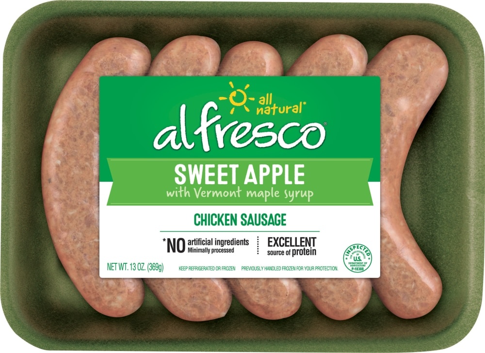 slide 1 of 1, Al Fresco Sweet Apple Chicken Sausage, 13 oz