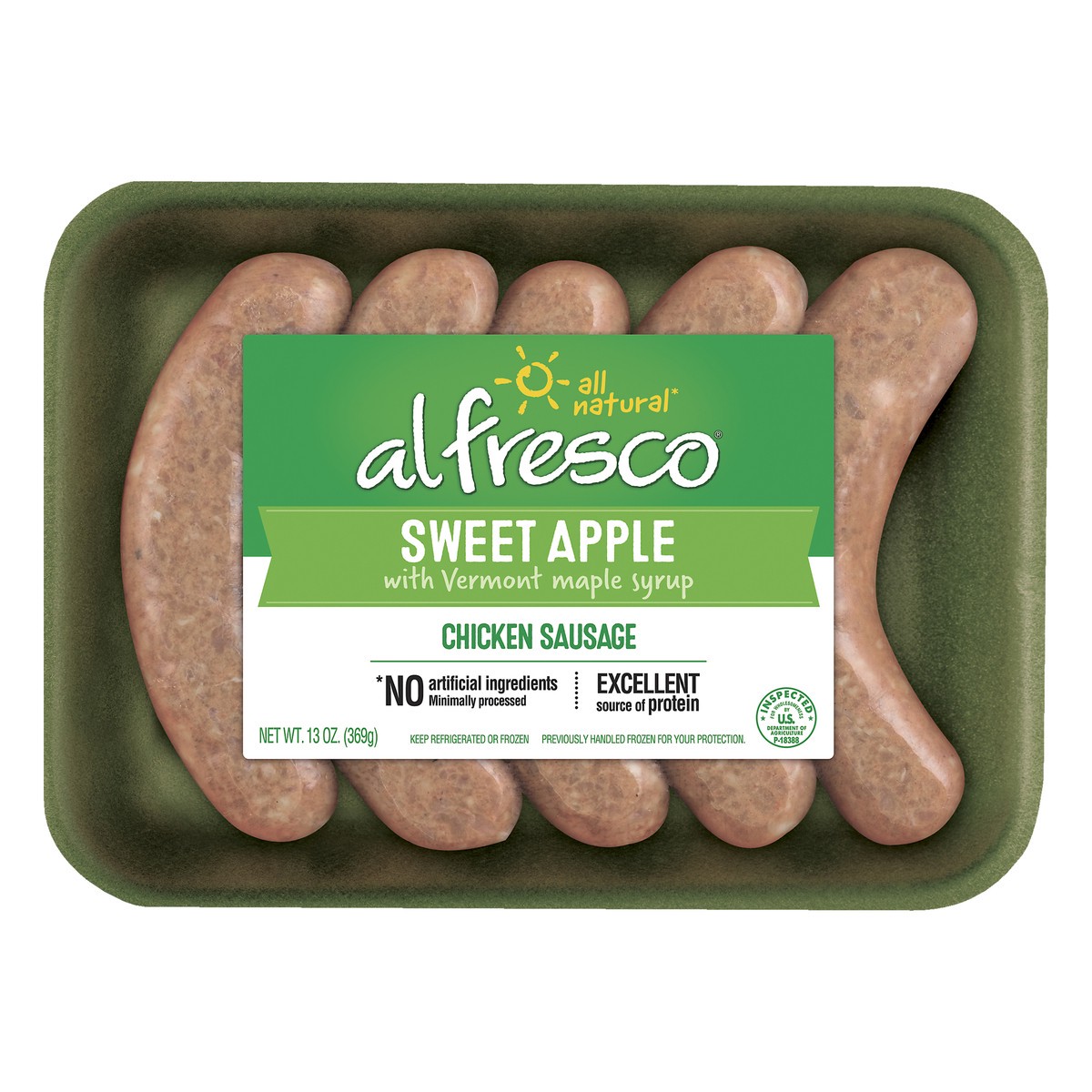 slide 1 of 9, Al Fresco Sweet Apple Chicken Sausage 13 oz, 13 oz