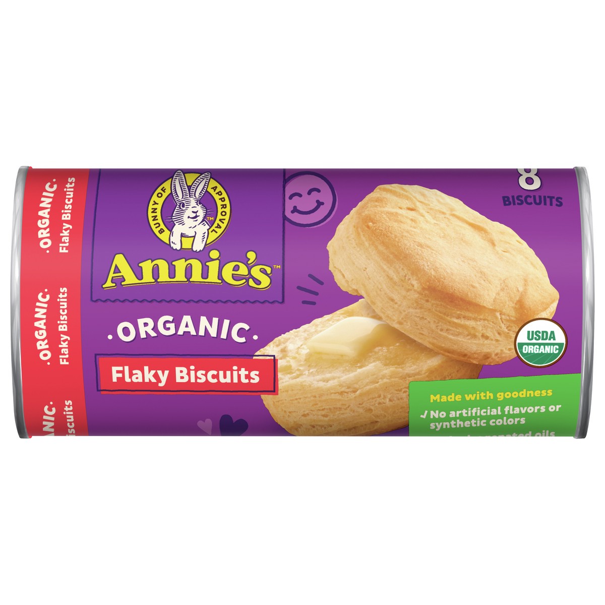 slide 1 of 3, Annie's Organic Flaky Biscuits, Ready to Bake Biscuits, 8 ct