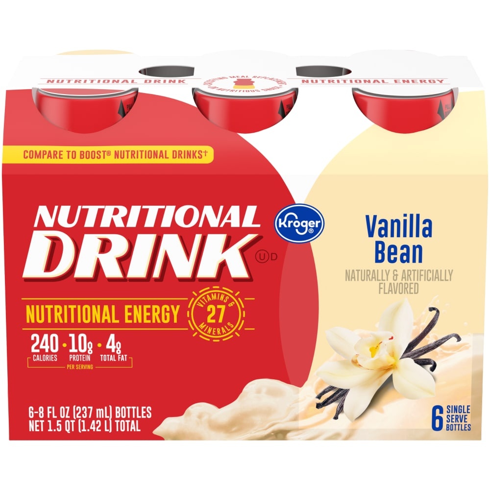 slide 1 of 1, Kroger Vanilla Bean Nutritional Drink, 237 ml