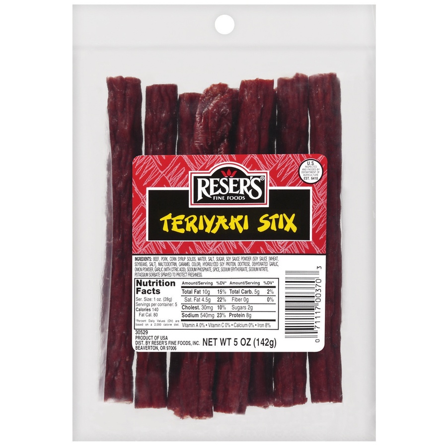 slide 1 of 1, Reser's Stix Teriyaki, 6 oz