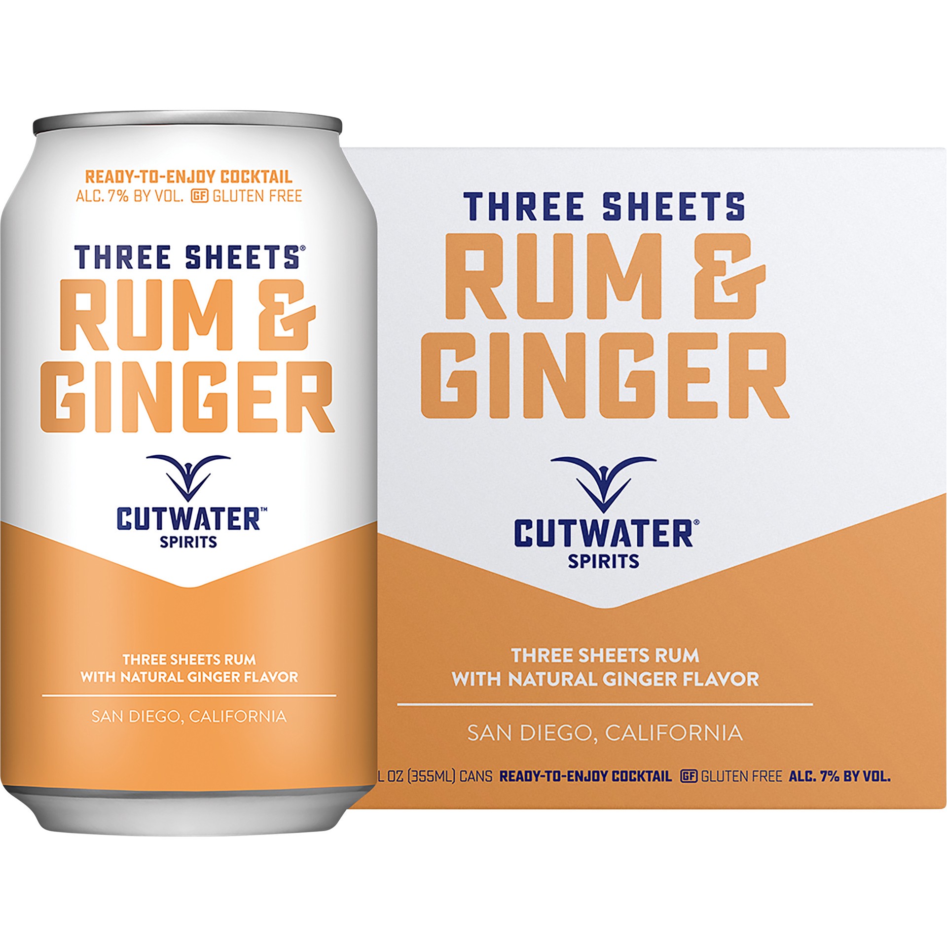 slide 1 of 2, Cutwater Spirits Rum & Ginger, 4 Pack 12 fl. oz. Cans, 7% ABV, 4 ct