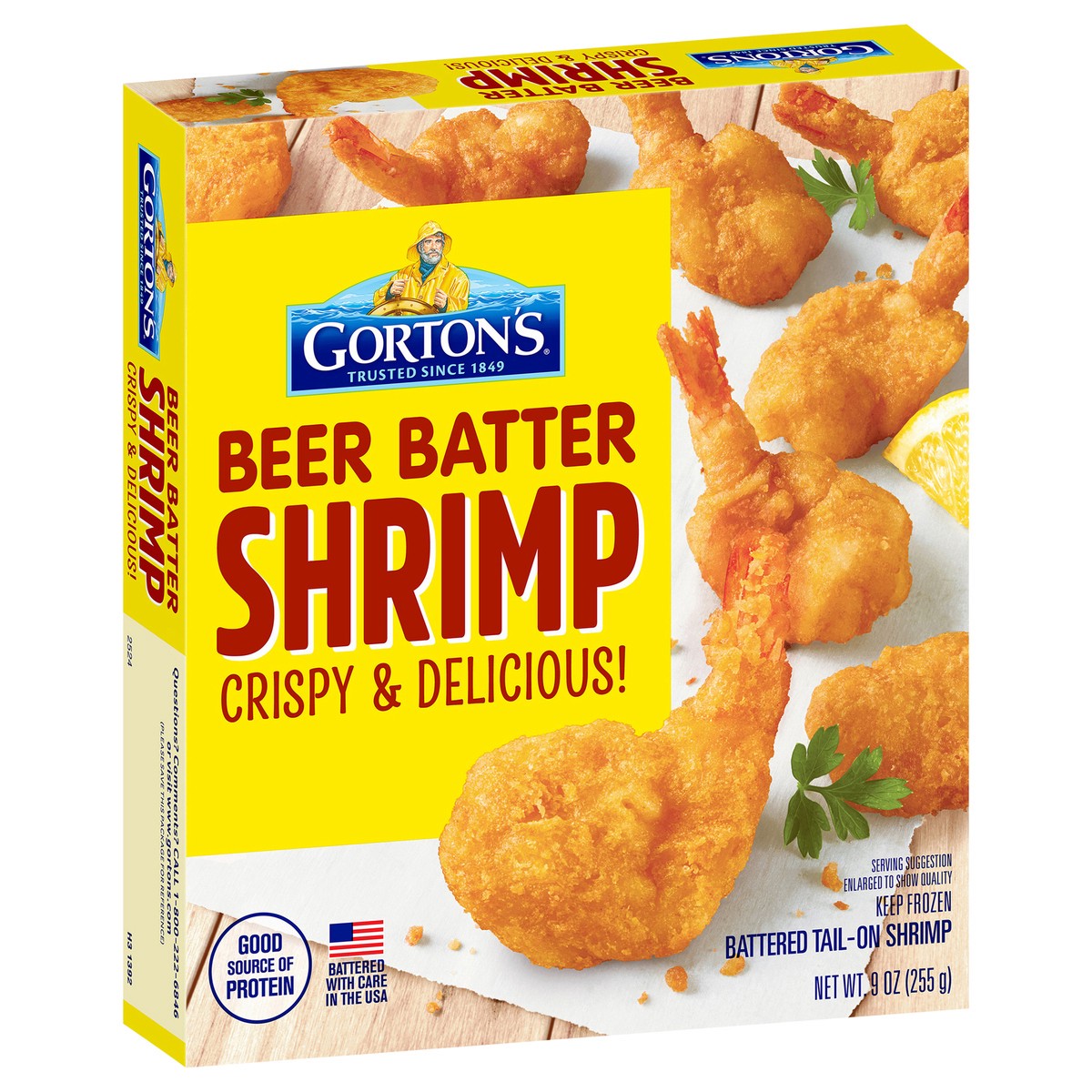 slide 9 of 9, Gorton's Gorton''s Beer Battered 100% Whole Shrimp, Battered Tail-On Shrimp, Frozen, 9 Ounce Package, 9 oz