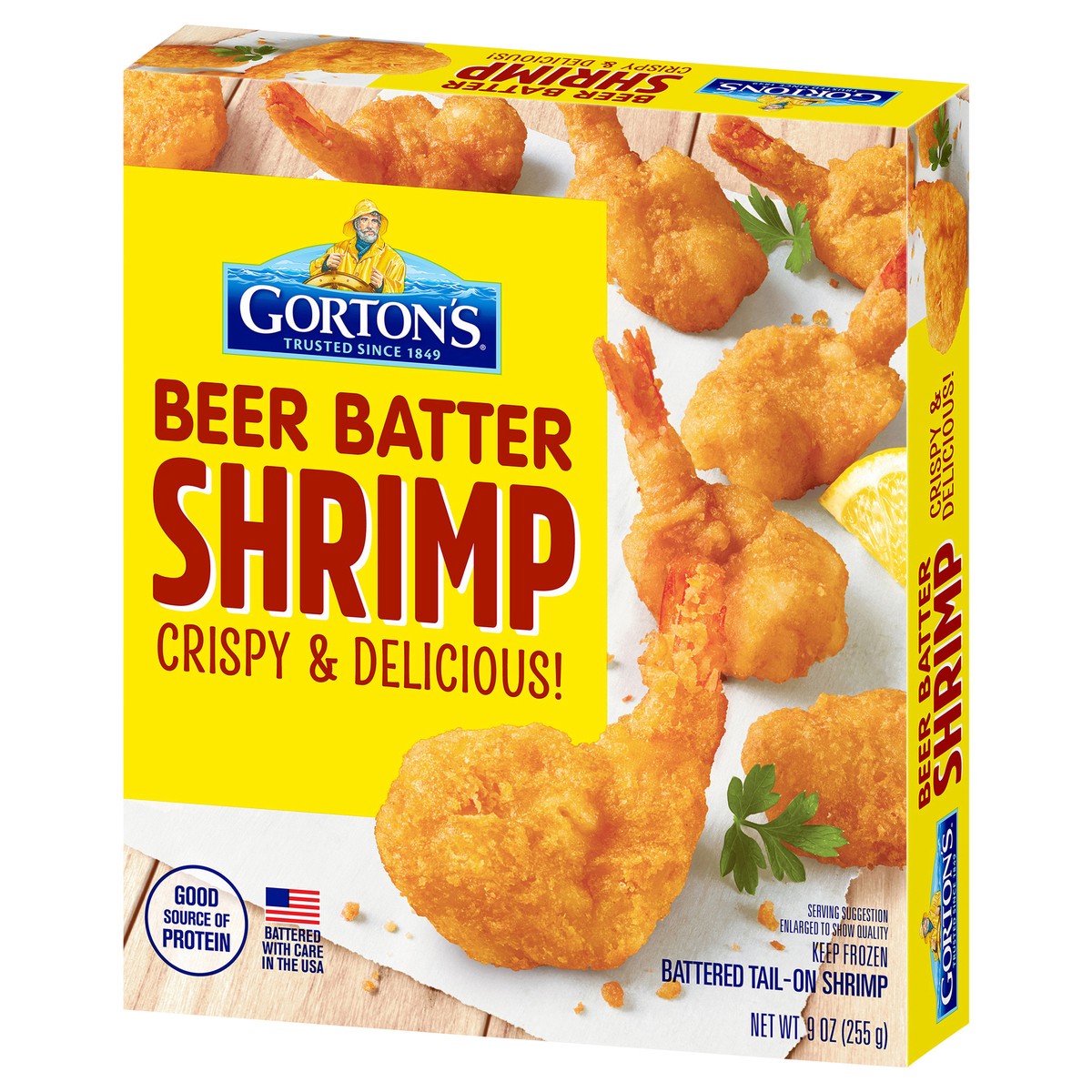 slide 3 of 9, Gorton's Gorton''s Beer Battered 100% Whole Shrimp, Battered Tail-On Shrimp, Frozen, 9 Ounce Package, 9 oz