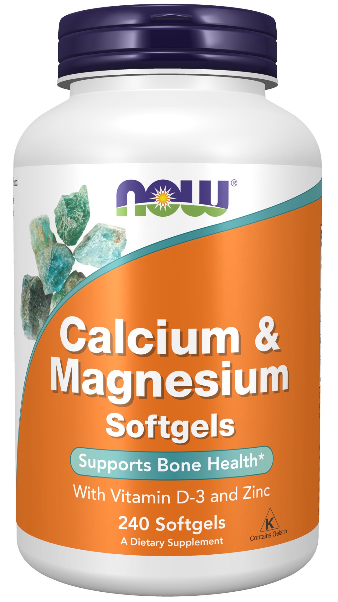 slide 1 of 4, NOW Calcium & Magnesium - 240 Softgels, 1 ct