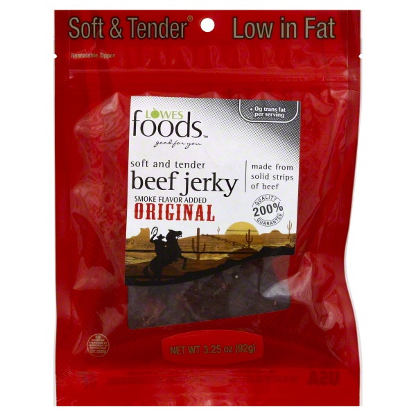 slide 1 of 1, Lowes Foods Beef Jerky Orignal, 3.25 oz