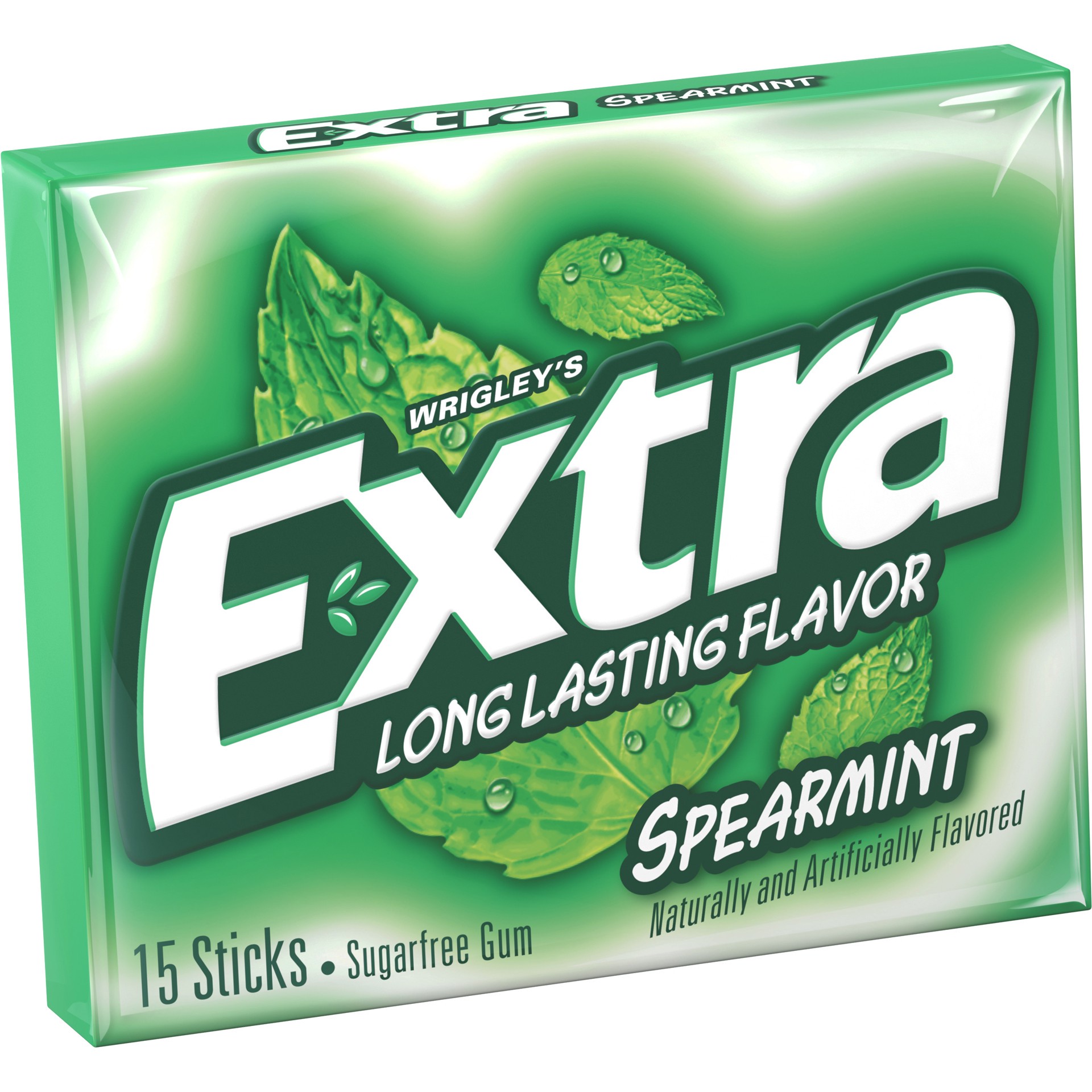 slide 4 of 5, Extra Gum Sugar Free Mint Chewing Gum, Spearmint, 15 sticks, 20 pk, 