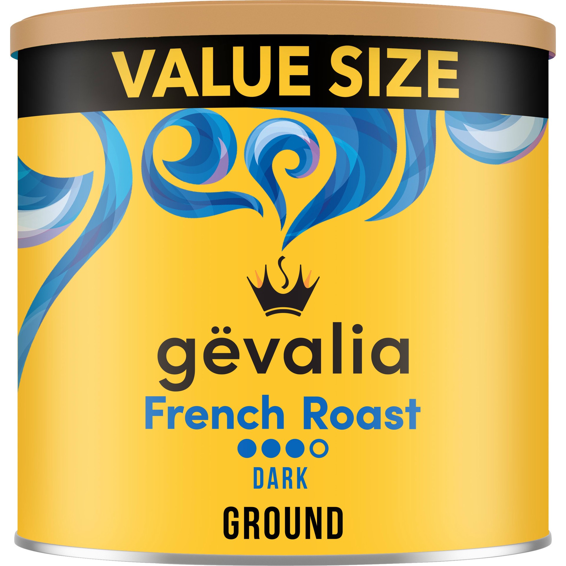 slide 1 of 4, Gevalia French Roast Dark Roast Ground Coffee, 27.6 oz Canister, 27.8 oz