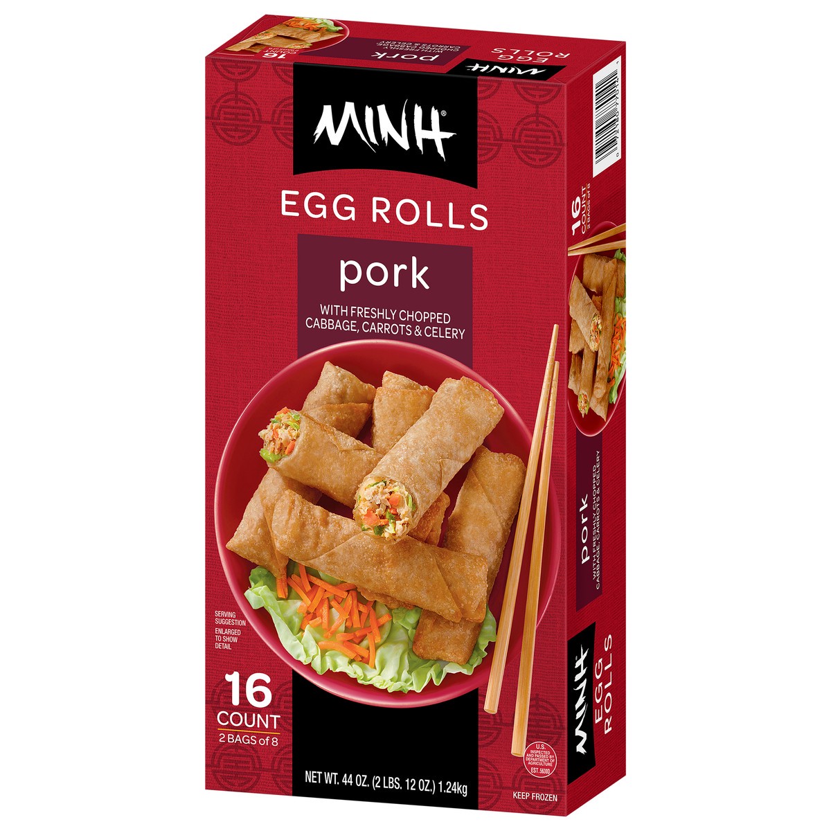 slide 3 of 9, Minh Pork Egg Rolls 2 - 8 ct Bags, 2 ct