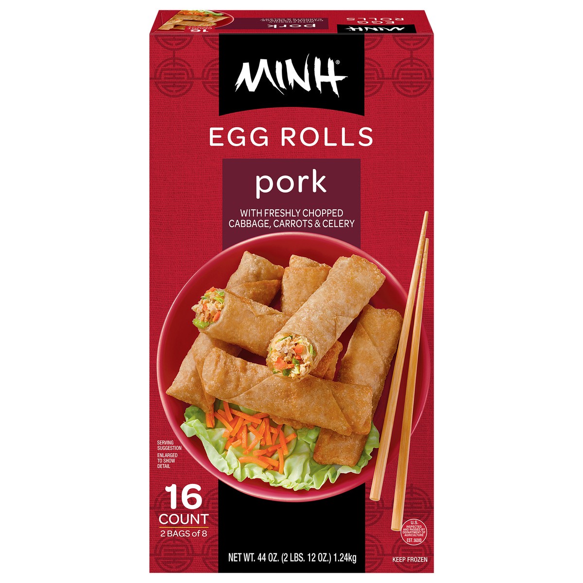 slide 1 of 9, Minh Pork Egg Rolls 2 - 8 ct Bags, 2 ct