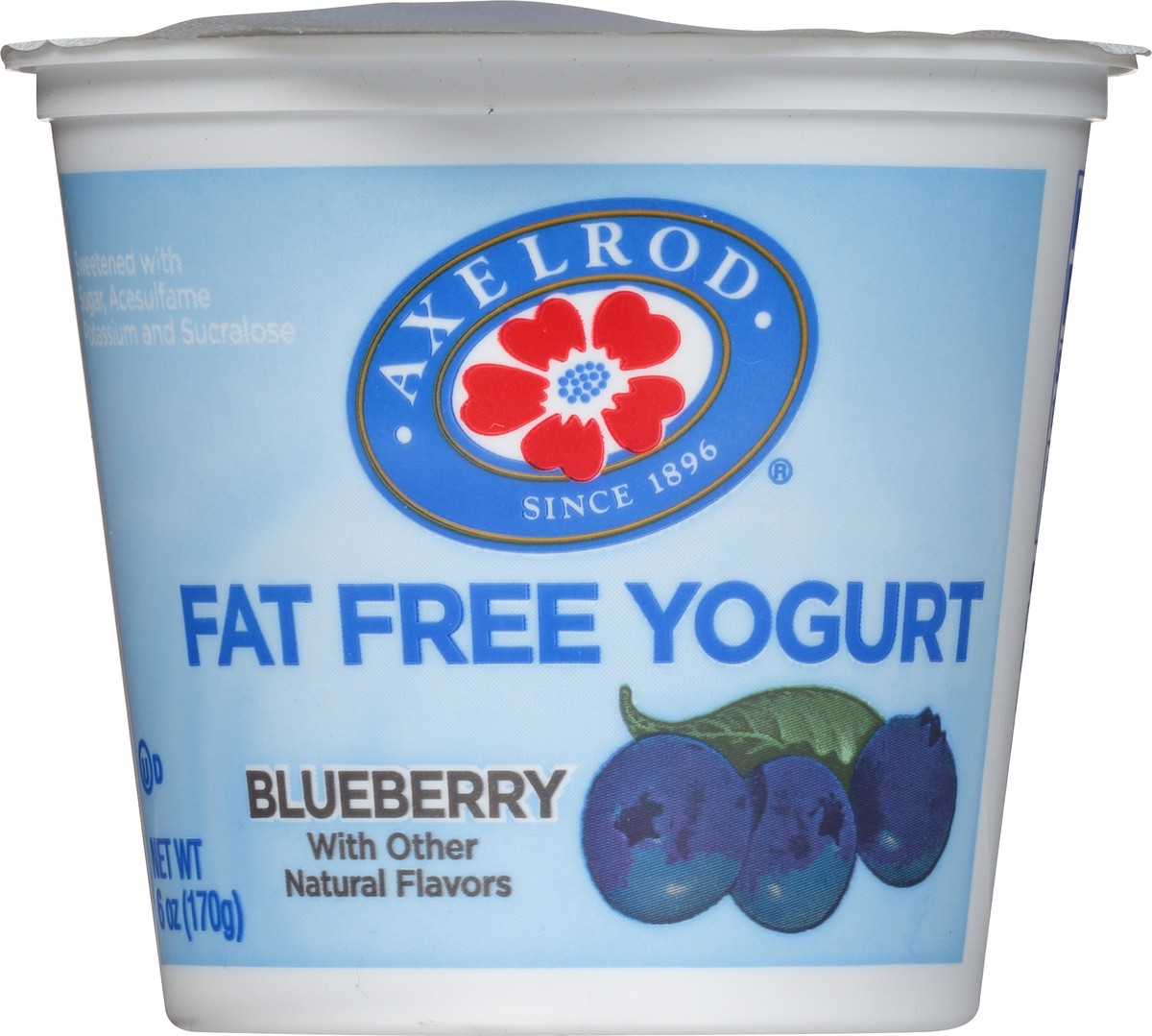 slide 2 of 8, Axelrod Swiss Fat Free Yogurt - Blueberry, 6 oz