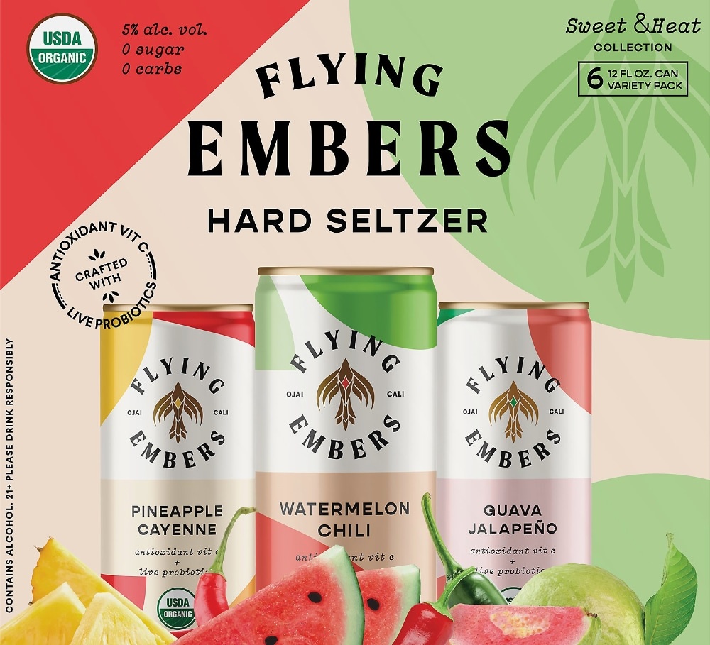 slide 1 of 1, Flying Embers Sweet & Heat Hard Seltzer Variety Pack, 6 ct; 12 oz