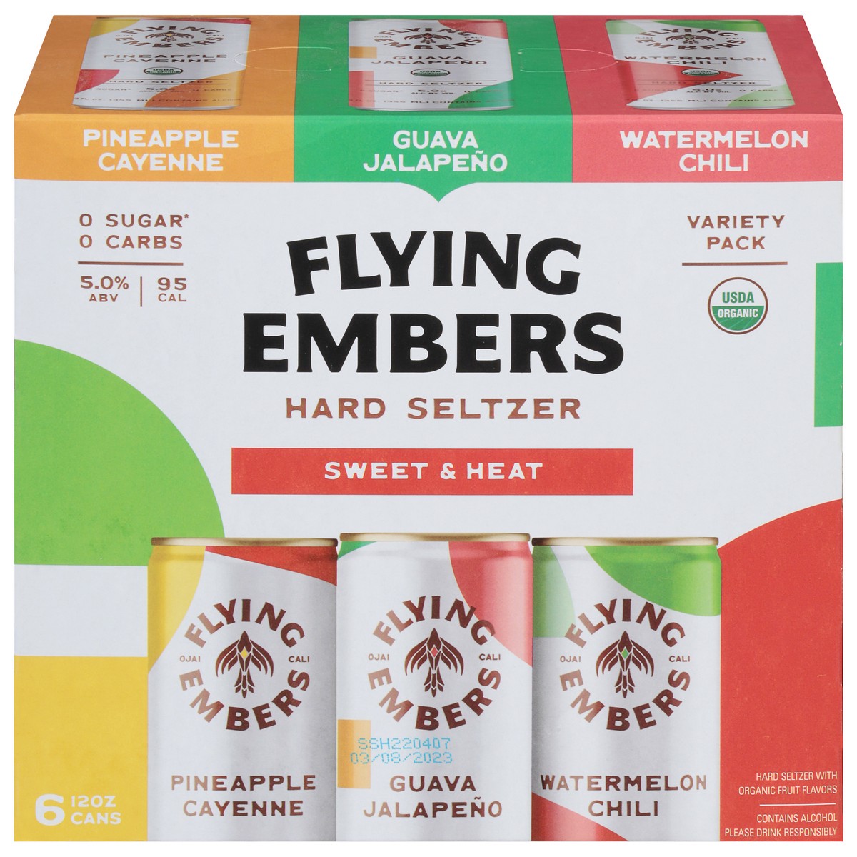 slide 1 of 9, Flying Embers Sweet & Heat Hard Seltzer Variety, 6 ct; 12 fl oz