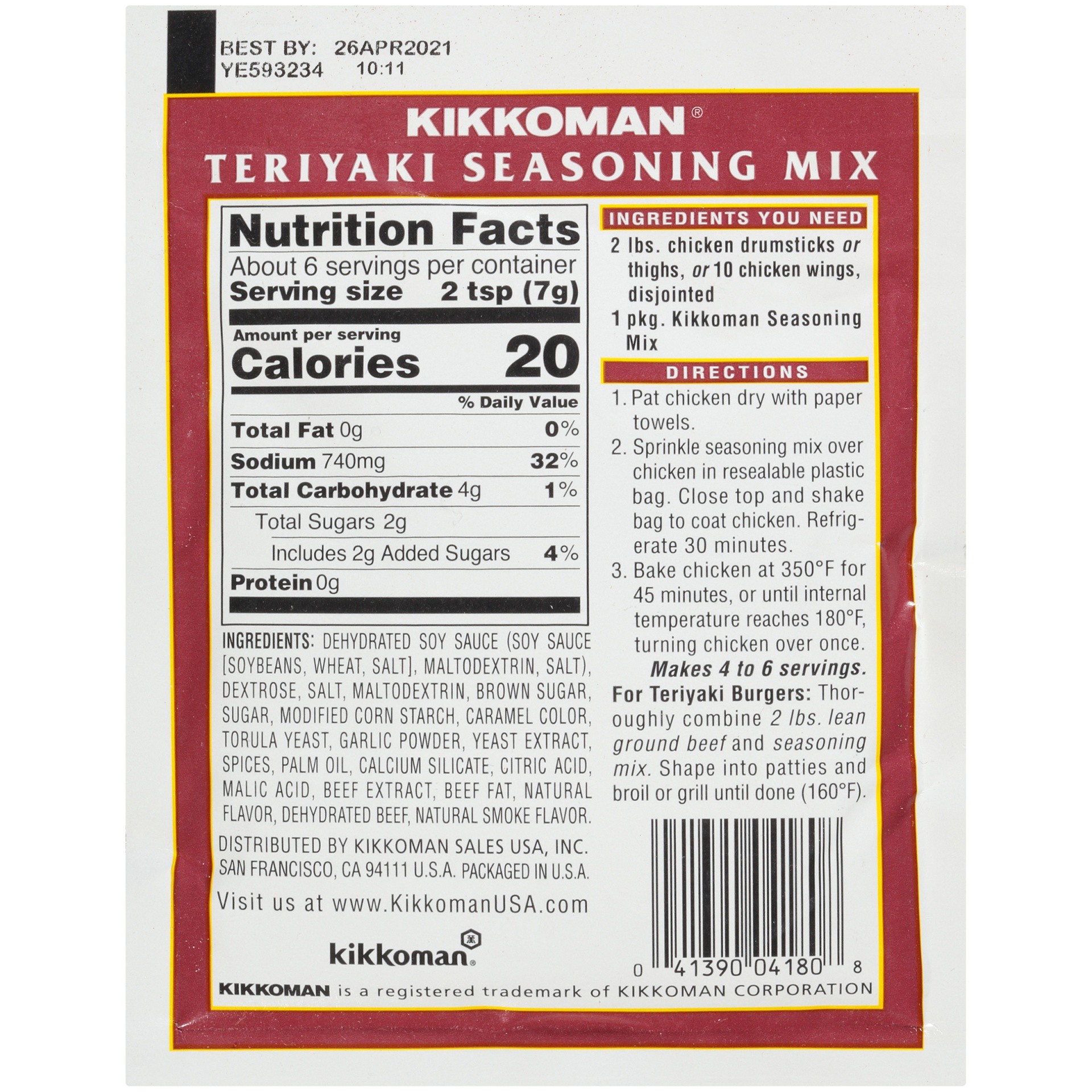 slide 5 of 7, Kikkoman Teriyaki Seasoning Mix 1.5 oz, 1.5 oz