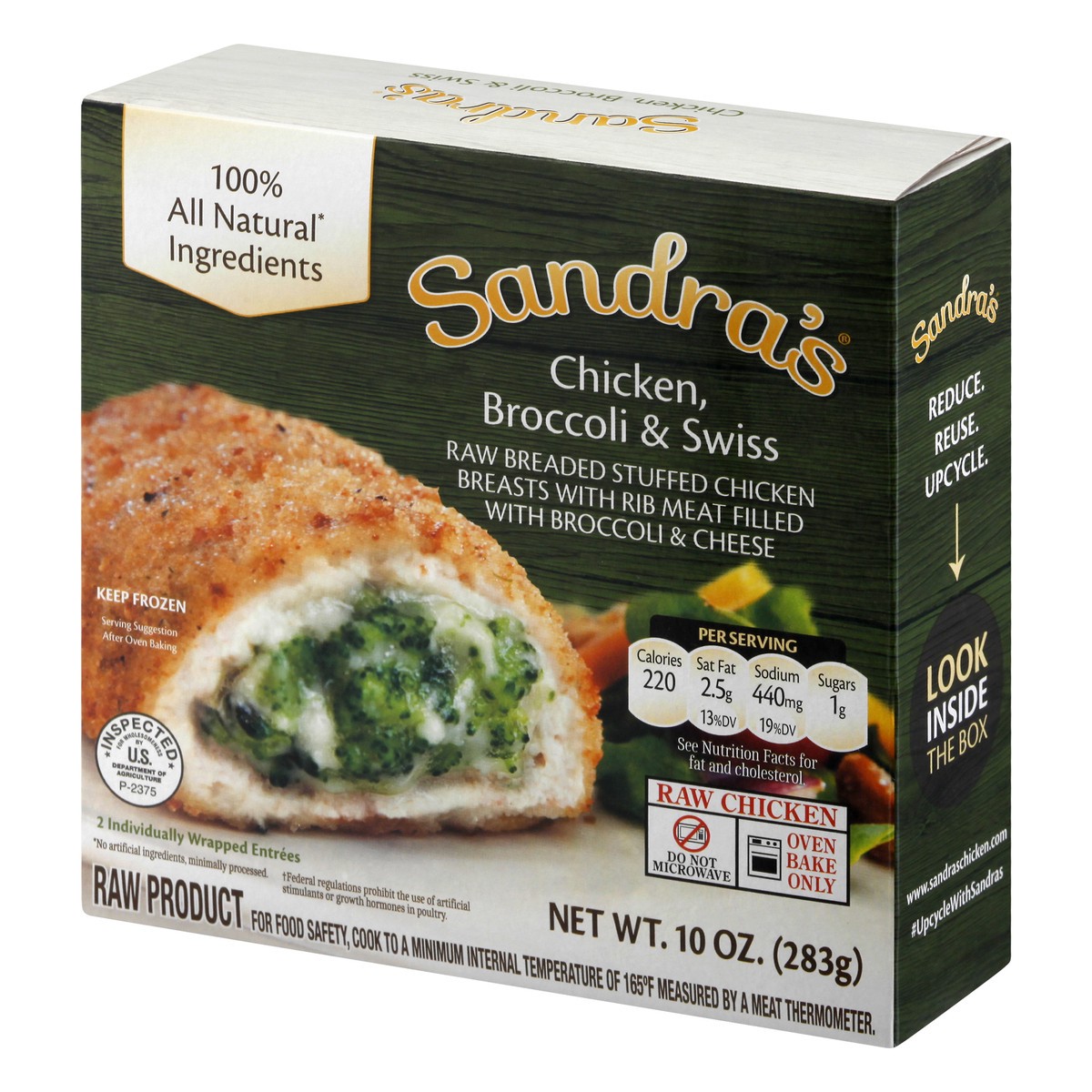 slide 6 of 13, Sandra's Chicken, Broccoli & Swiss Stuffed Chicken Breasts 2 ea, 2 ct