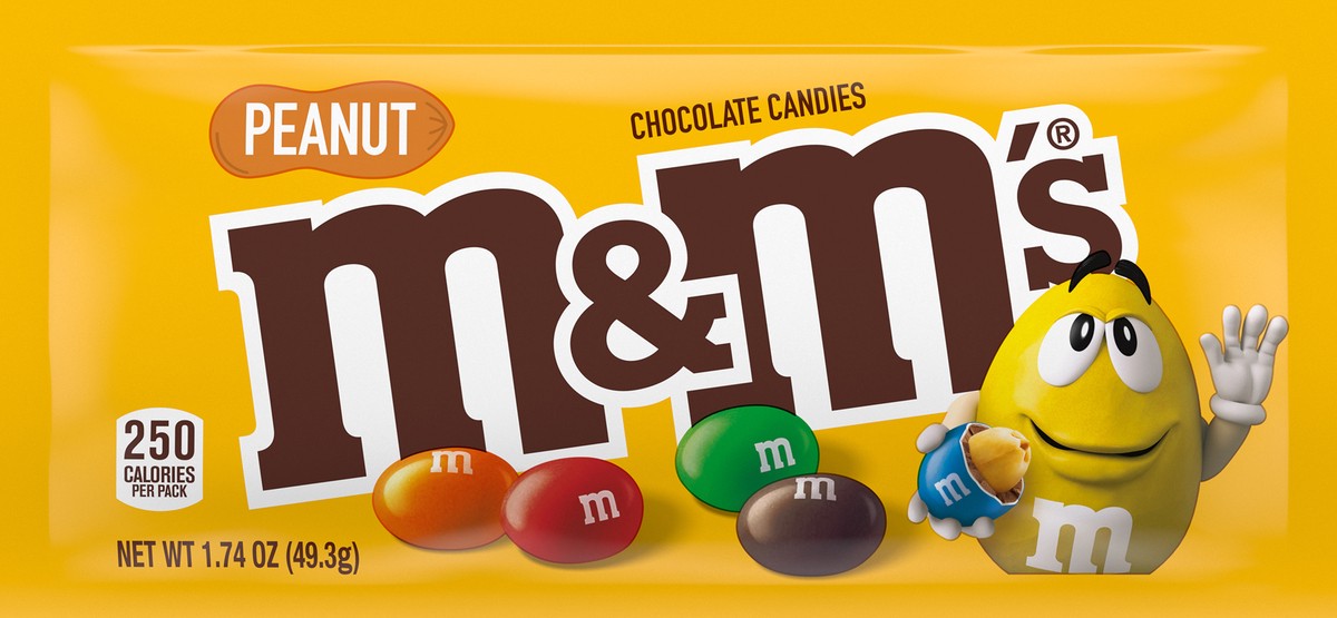 slide 5 of 9, M&M's, Peanut Milk Chocolate Candy, 