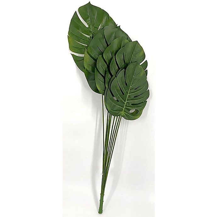 slide 1 of 1, W Home Faux Monstera Leaf Set, 3 ct