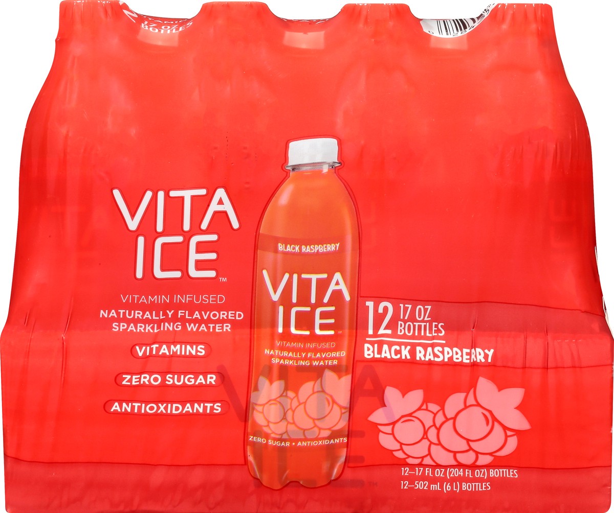 slide 1 of 9, Vita Ice 12 Pack Black Raspberry Sparkling Water 12 ea - 12 ct, 12 ct