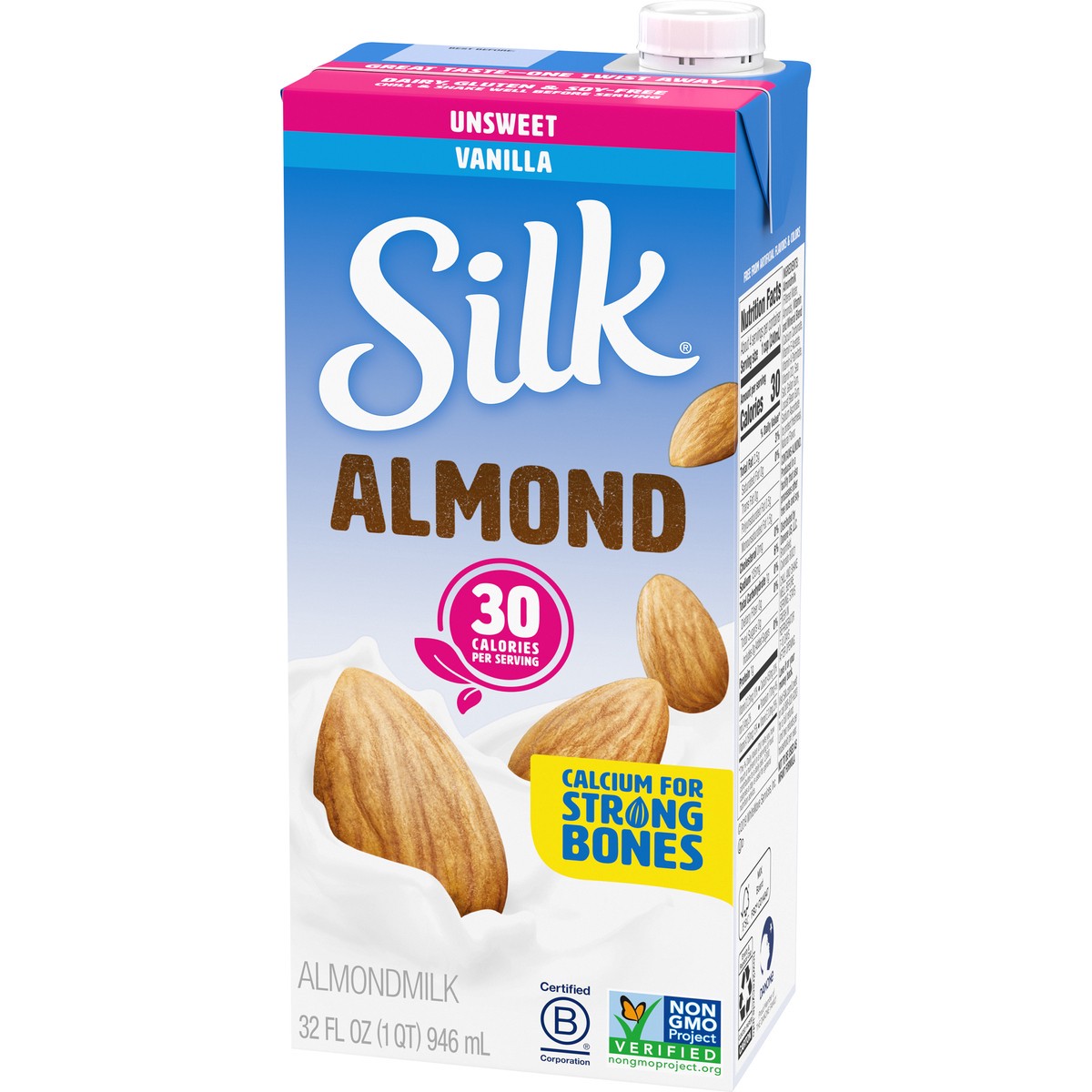 slide 5 of 9, Silk Unsweetened Vanilla Almond Milk, 32 fl oz
