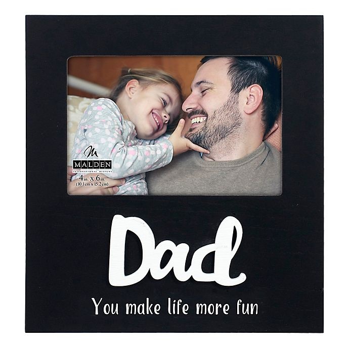 slide 1 of 1, MaldenDad Fun Wood Photo Frame - Black, 4 in x 6 in