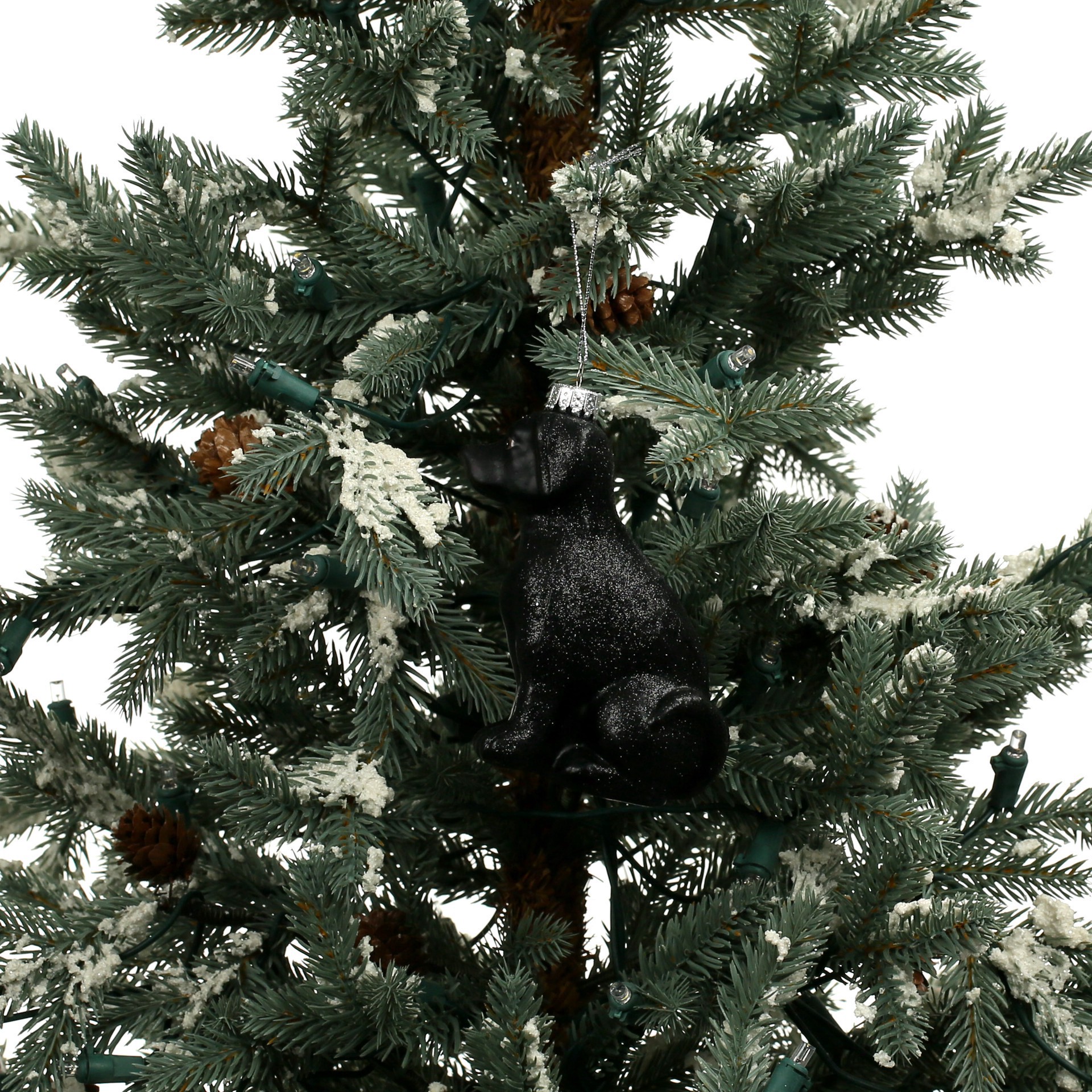 slide 3 of 3, 4.25" Black Dog Glass Ornament By Ashland, 4.25 in