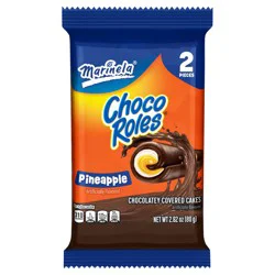 Marinela Choco Roles Pineapple Crème Filled Cakes, 2 count, Swiss Rolls, 2.82 oz Bag