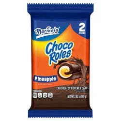 Marinela Choco Roles Pineapple Crème Filled Cakes, 2 count, Swiss Rolls, 2.82 oz Bag