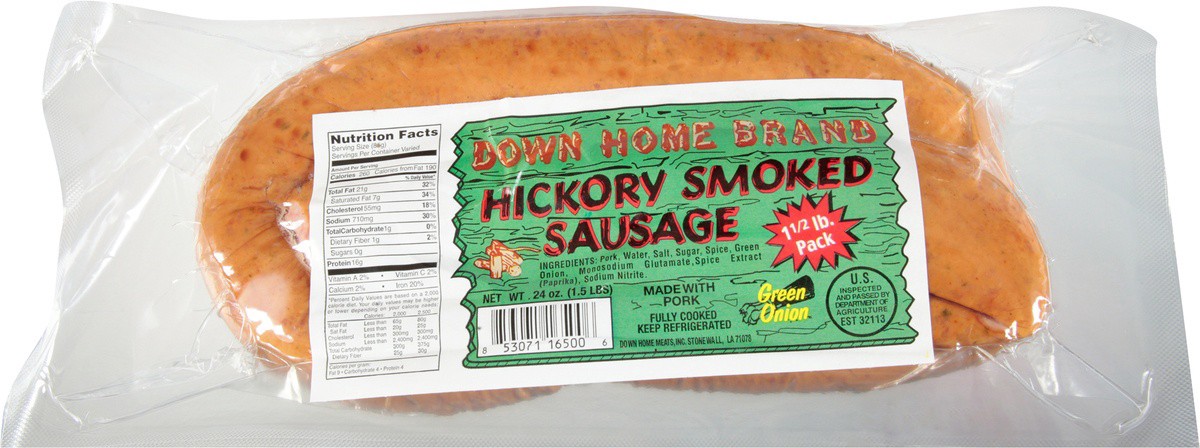 slide 7 of 7, Down Home Brand Green Onion Hickory Smoked Sausage, 24 oz