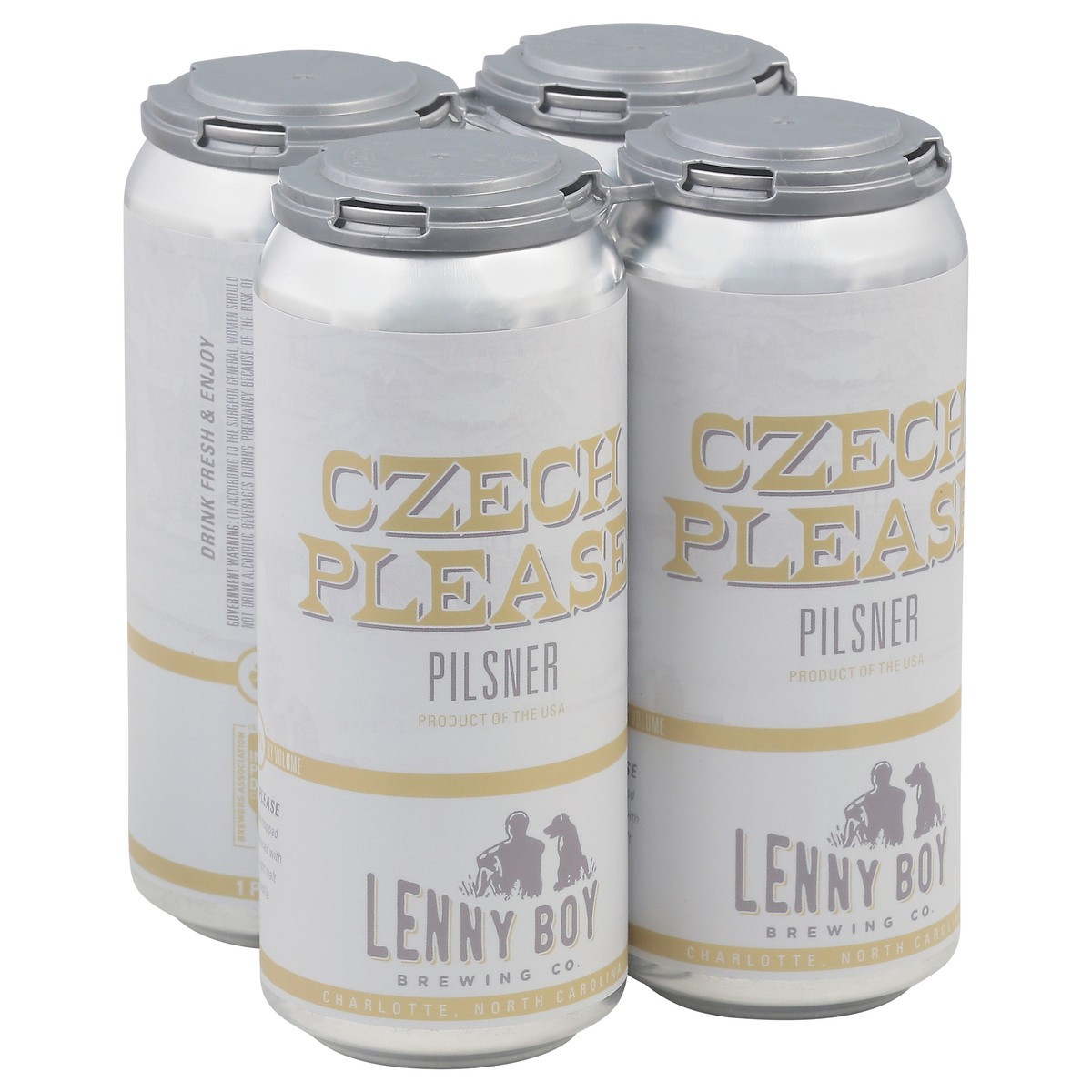 slide 4 of 9, Lenny Boy Brewing Co. Pilsner Czech Please Beer 4 - 1 pt Cans, 4 ct