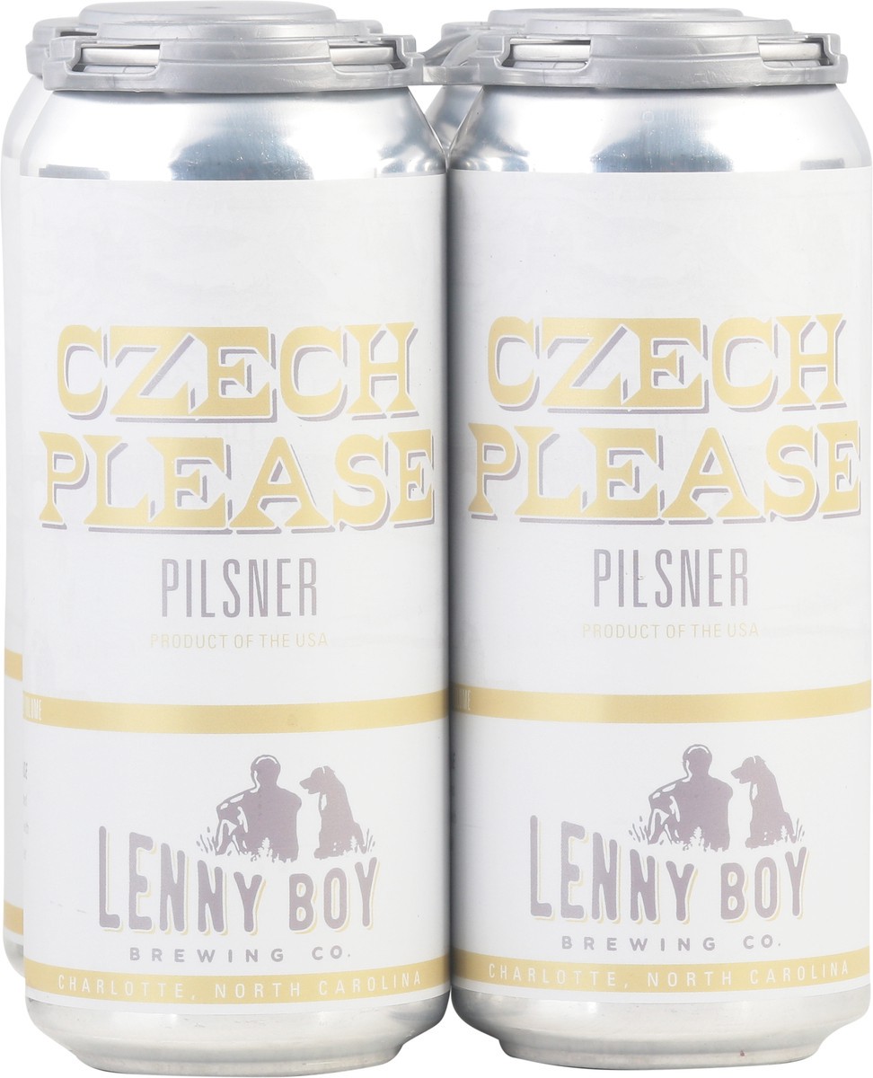slide 8 of 9, Lenny Boy Brewing Co. Pilsner Czech Please Beer 4 - 1 pt Cans, 4 ct
