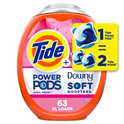 Tide Power PODs 2-in-1 Laundry Detergent Pods with Downy Soft Boosters, Lasting Freshness with April Fresh Scent