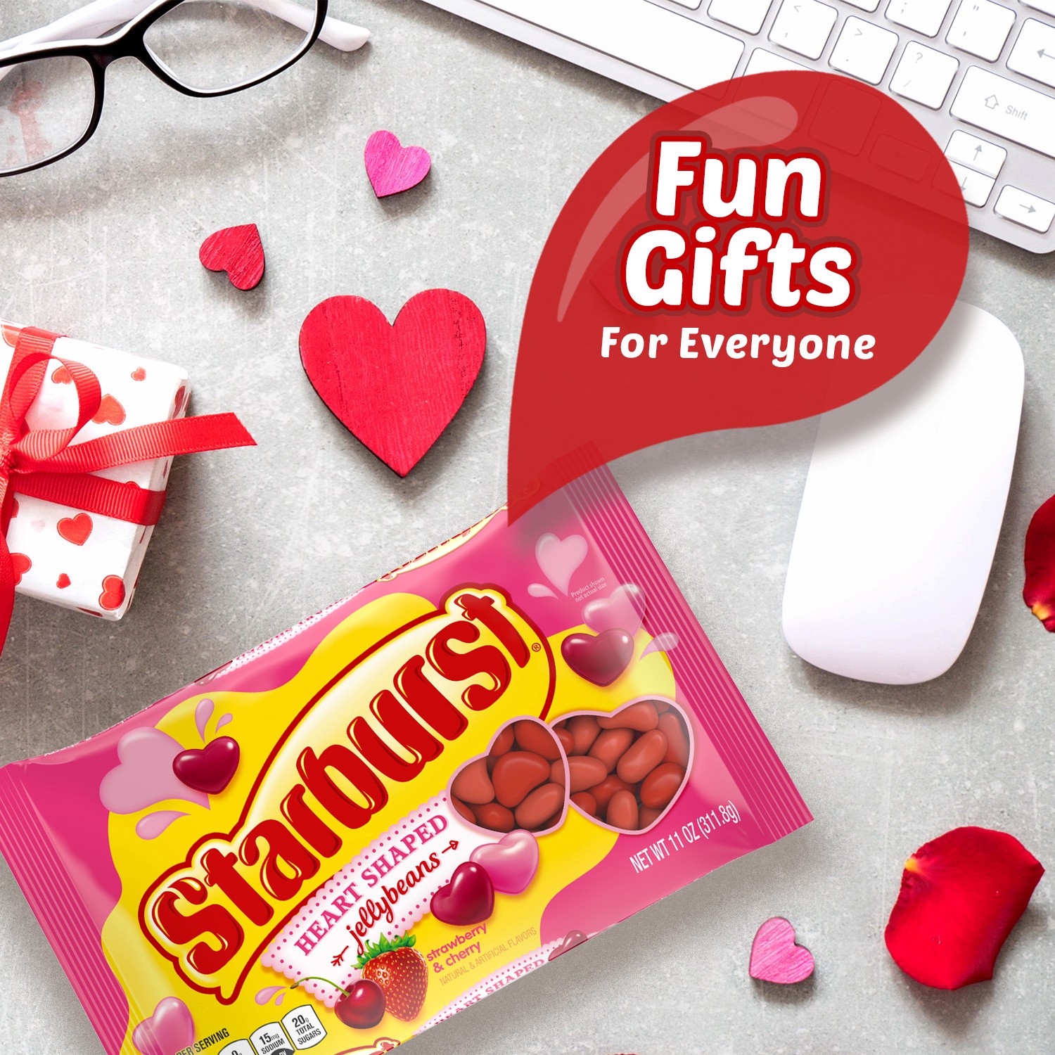 slide 7 of 7, STARBURST Heart Shaped Jelly Beans Valentine's Day Chewy Candy, 11 oz, 11 oz