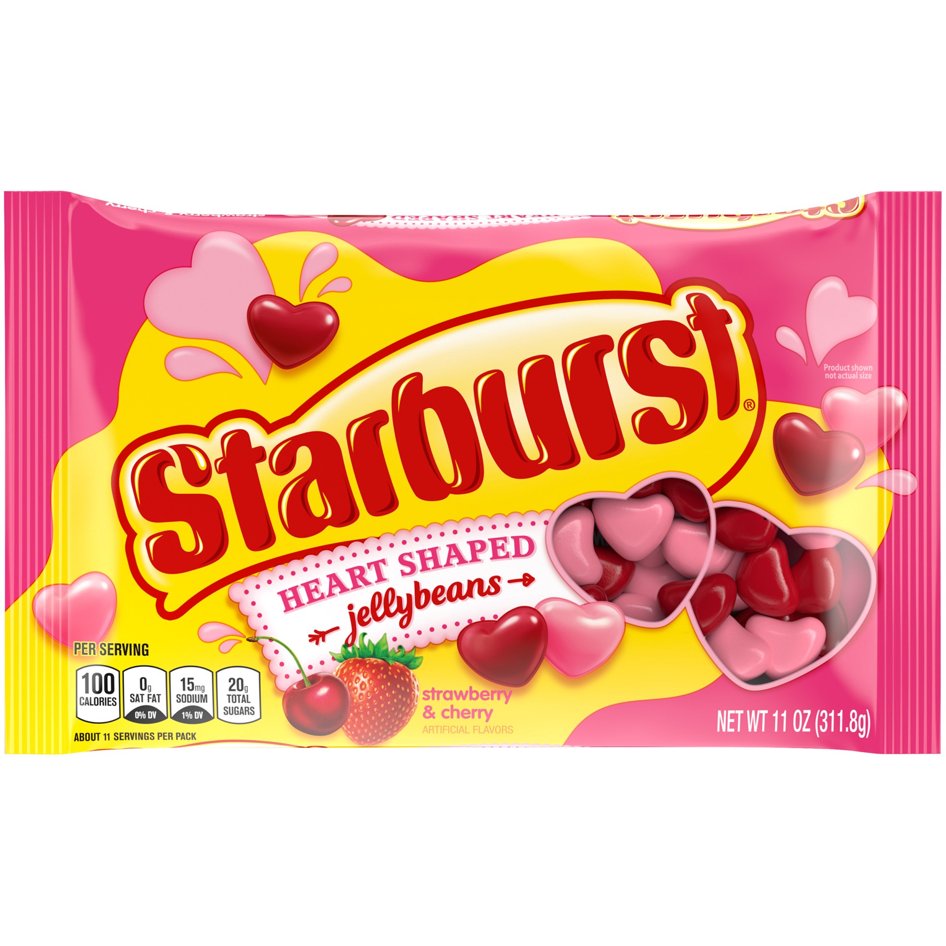 slide 1 of 7, STARBURST Heart Shaped Jelly Beans Valentine's Day Chewy Candy, 11 oz, 11 oz