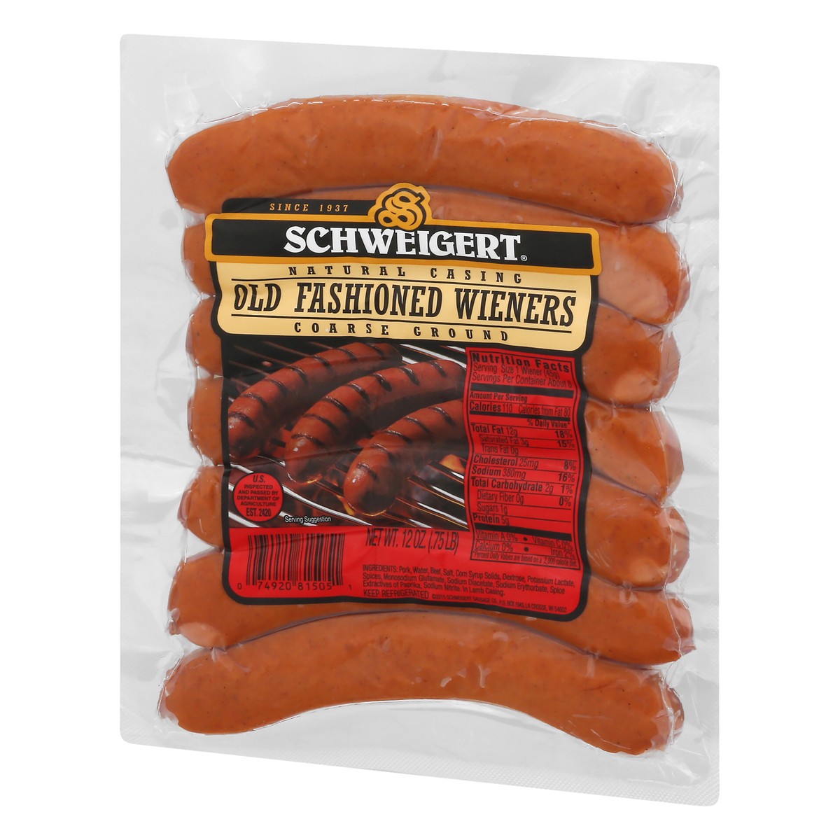 slide 8 of 9, Schweigert Old Fashioned Natural Weiners, 12 oz