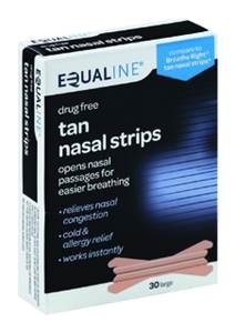 slide 1 of 1, Equaline Tan Nasal Strips, 30 ct