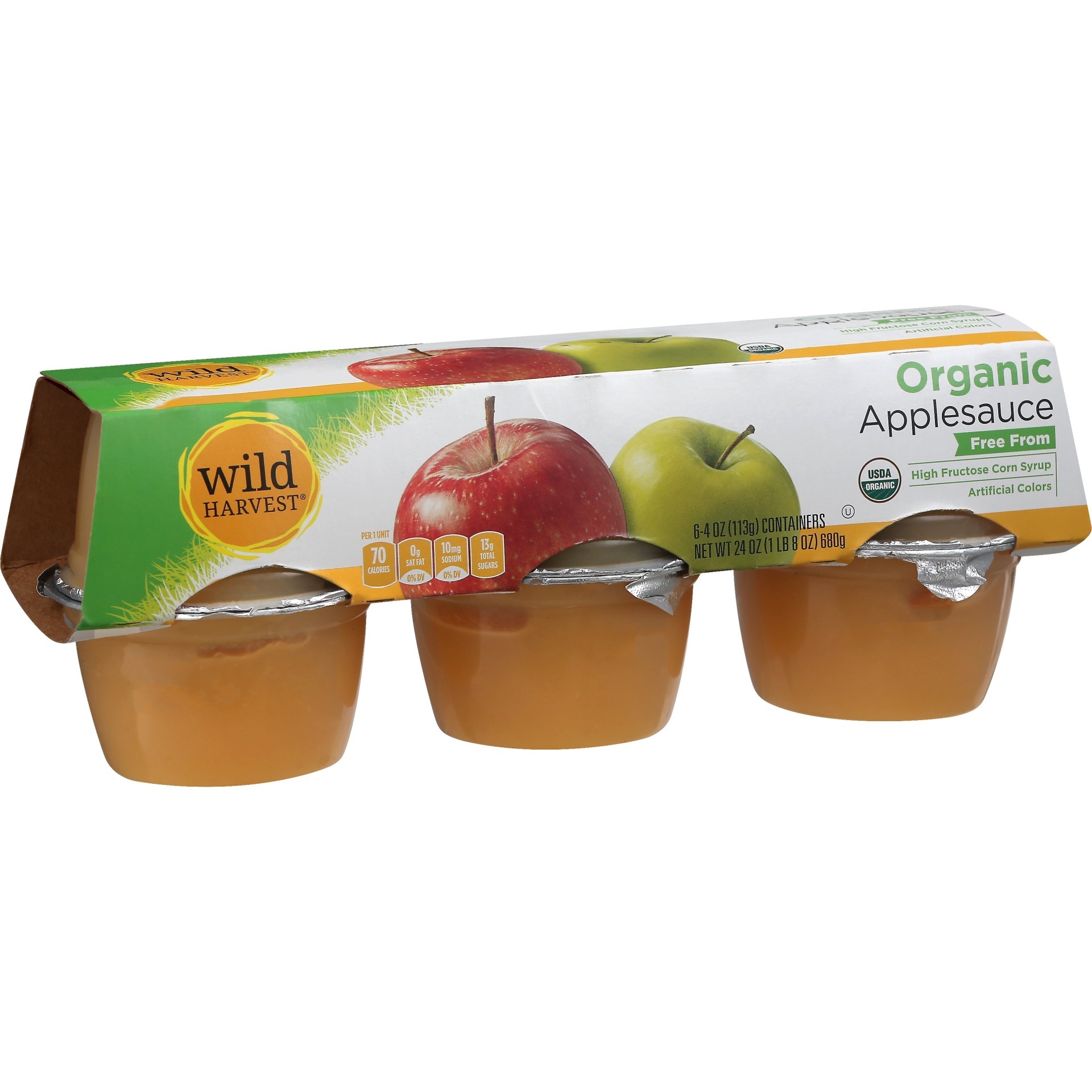 slide 1 of 1, Wild Harvest Organic Applesauce, 6 ct; 24 oz