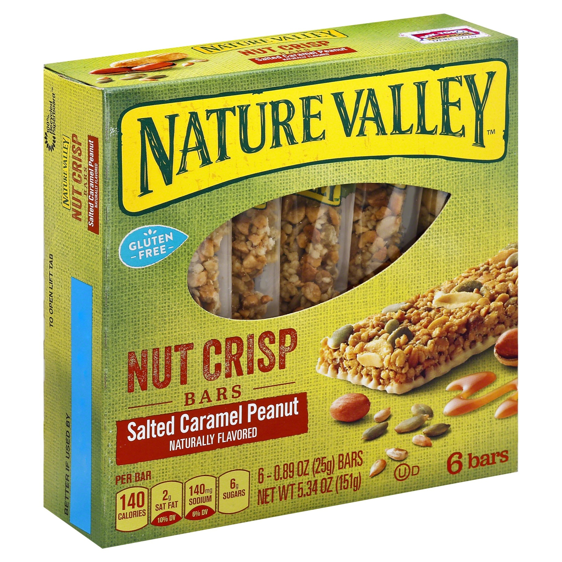 slide 1 of 1, Nature Valley Salted Caramel Peanut Nut Crisp Bars , 6 ct; 5.34 oz