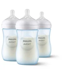 Philips Avent Natural Baby Bottle With Natural Response Nipple, Blue, 9oz, 3pk, SCY903/23