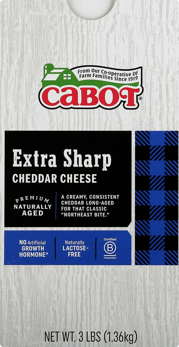 slide 9 of 10, Cabot Extra Sharp Cheddar Cheese, 3 Lbs, 3 lb
