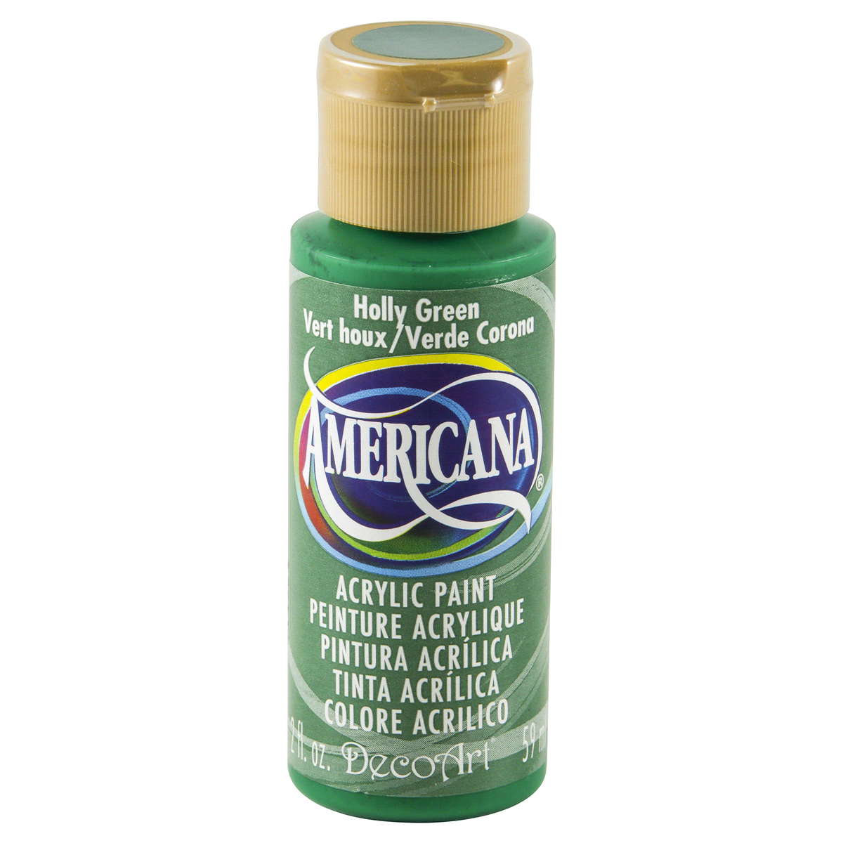 slide 1 of 4, Americana Acrylics Paint Holly Green, 2 oz