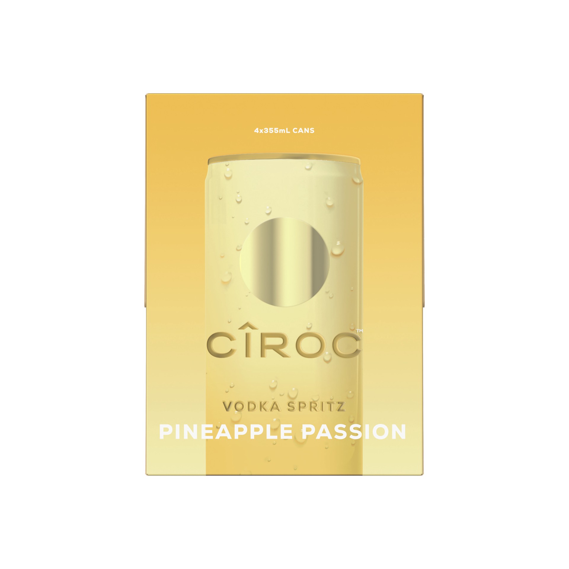 slide 1 of 13, CIROC Vodka Spritz Pineapple Passion, 4-PACK (4 x 12 fl oz), 355 ml