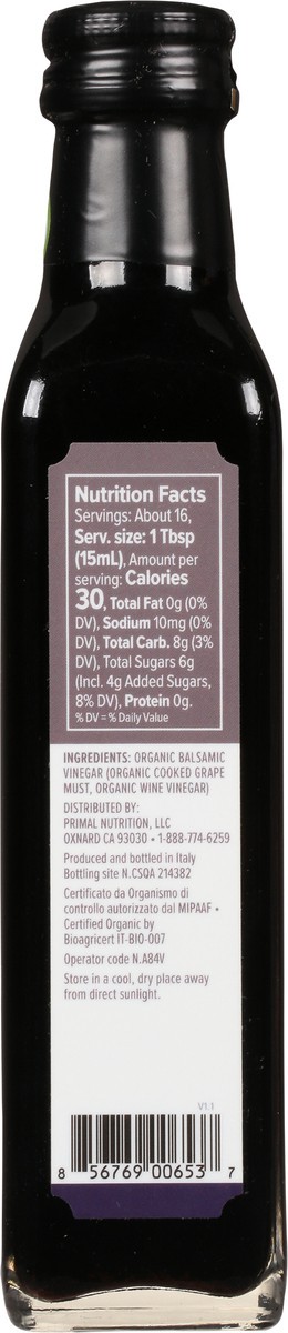 slide 3 of 14, Primal Kitchen Organic Balsamic Vinegar of Modena 8.45 fl oz, 1 ct