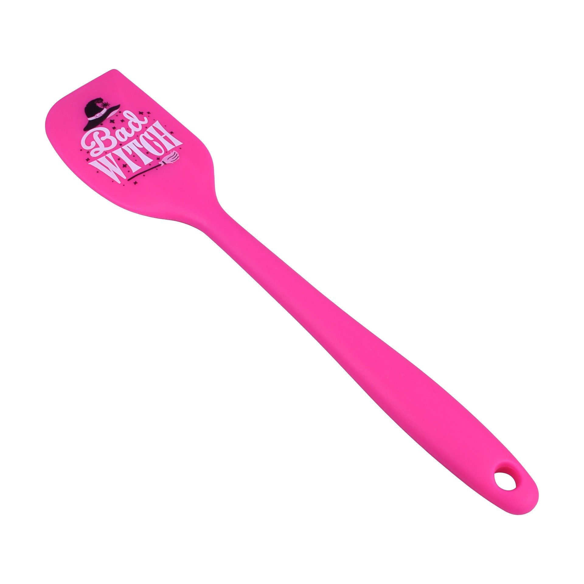 slide 3 of 4, Mini Pink Bad Witch Silicone Spoonula By Makery, 8 in
